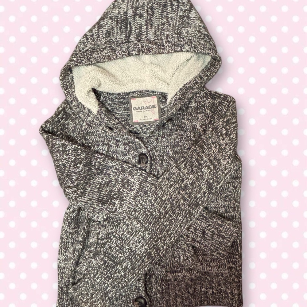 Y2K garage knit sherpa lined sweater - Picture 2 of 4